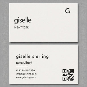 Chic Consultant Luxury QR Code Monogram Visitenkarte