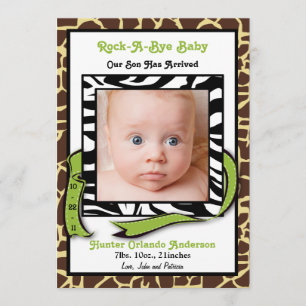 Chic Contemporary Animal Print Baby Ankündigung 2