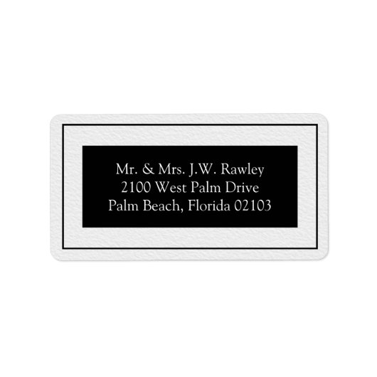 Chic Contemporary Wedding Adressaufkleber (Vorne)