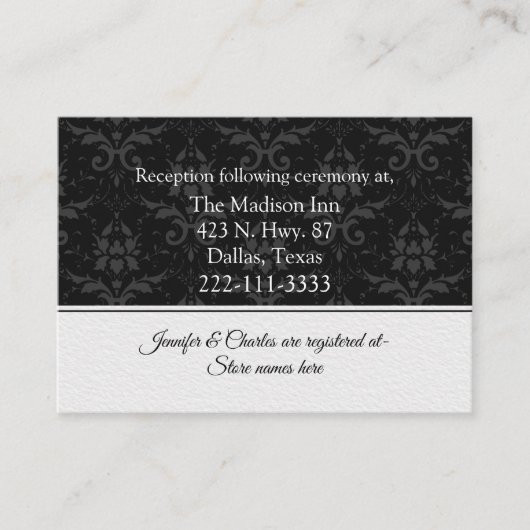 Chic Contemporary Wedding Begleitkarte (Vorderseite)