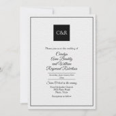 Chic Contemporary Wedding Einladung (Vorderseite)