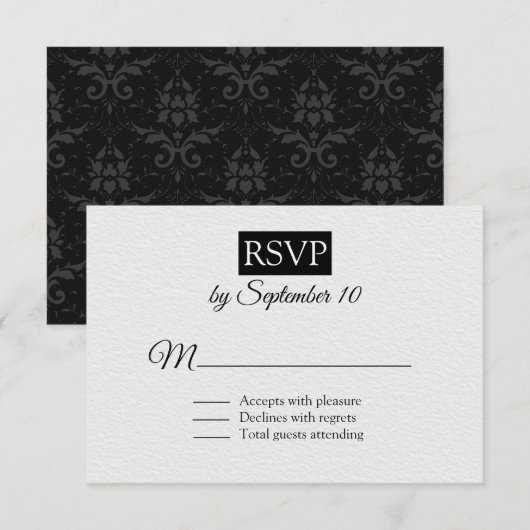 Chic Contemporary Wedding RSVP Karte (Vorne/Hinten)