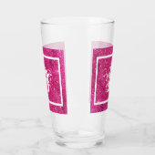 Chic Cool Pink Glitzer White Initial Monogram Glas (Links)