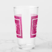 Chic Cool Pink Glitzer White Initial Monogram Glas (Rechts)
