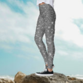Chic Cool Stylish Silver Gray Sparklie Glitzer Leggings