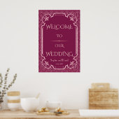Chic Cooper Rose Great Gatsby Wedding Willkommensz Poster (Küche)