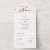 Chic Copper Calligrafy Lässig Wedding All In One Einladung (Innen Boden)