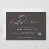 Chic Copper Calligraphy | Elegantes Brautparty Einladung (Vorderseite)