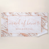 Chic Copper Marmor Rose Gold Trauzeugin Strandtuch (Vorderseite)