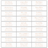 Chic Copper Script Guest Names Address Sticker (Vorderseite)