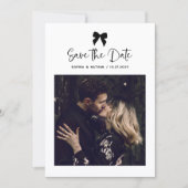 Chic Coquette Bow Multi Foto Grid | Hochzeit Save The Date (Vorderseite)