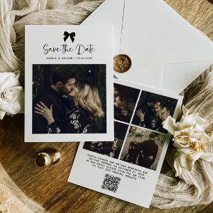 Chic Coquette Bow Multi Foto Grid   Hochzeit Save The Date