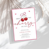 Chic Coquette Cherry auf Top Baby Dusche Einladung