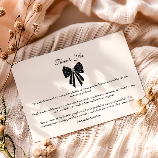 Chic Coquette Graduation Celebration Dankeskarte