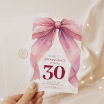 Chic Coquette Pink Bow 30. Geburtstag Einladung<br><div class="desc">Chic Coquette Pink Bow 30. Geburtstag Einladung</div>