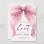 Chic Coquette Pink Bow Brautparty Einladung (Vorderseite)