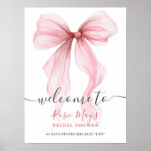 Chic Coquette Pink Bow Brautparty Willkommen Poster (Vorne)