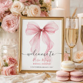 Chic Coquette Pink Bow Brautparty Willkommen Poster
