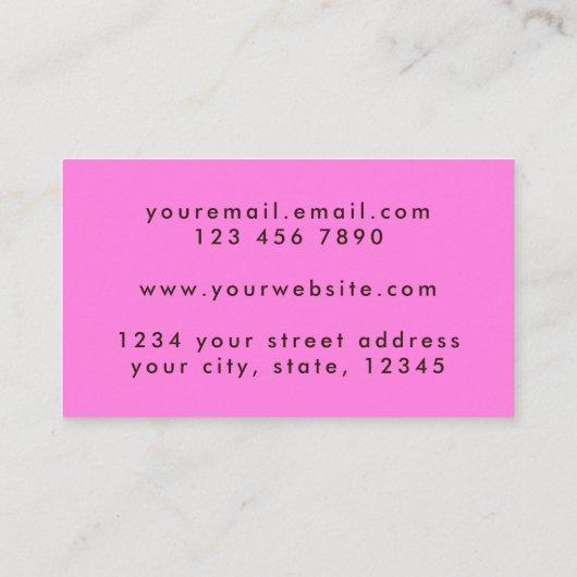 Chic Coral Orange Hot Pink Visitenkarte (Rückseite)