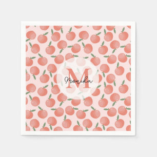 Chic Coral Peach Muster Personalisiert Serviette