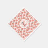 Chic Coral Peach Muster Personalisiert Serviette (Ecke)