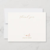 Chic Coral Pink Blume Hochzeit Vielen Dank (Vorderseite)