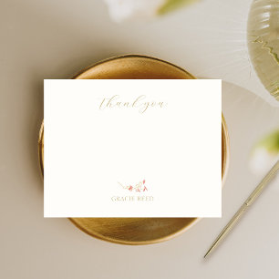 Chic Coral Pink Blume Hochzeit Vielen Dank