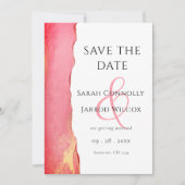 Chic Coral Pink Hochzeitskarte Save the Date (Vorderseite)