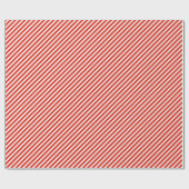 Chic Coral Red White Stripes Muster Geschenkpapier (Flach)