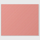 Chic Coral Red White Stripes Muster Geschenkpapier (Flach)