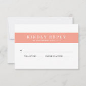 Chic Coral Stripes Wedding RSVP (Vorderseite)