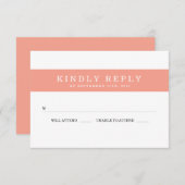Chic Coral Stripes Wedding RSVP (Vorne/Hinten)