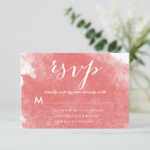 CHIC CORAL WATERCOLOR WEDD RSVP CARDS (Stehend Vorderseite)