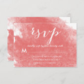 CHIC CORAL WATERCOLOR WEDD RSVP CARDS (Vorne/Hinten)
