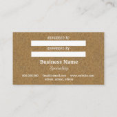 Chic Cork Empfehlungskarte (Rückseite)