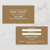 Chic Cork Empfehlungskarte (Vorne/Hinten)