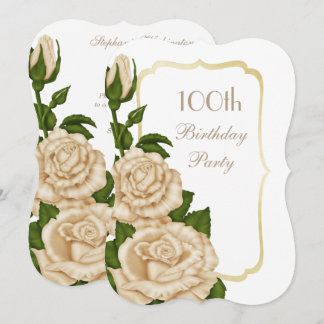 Chic Corner Elfenbeinküste Rose 100. Geburtstag Einladung
