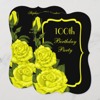 Chic Corner Gelbe Rosen 100. Geburtstag Einladung