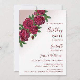 Chic Corner Rote Rosen Blumendekoration Geburtstag Einladung
