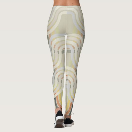 Chic Cornsilk White Curves Muster Leggings (Rückseite)
