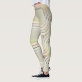 Chic Cornsilk White Curves Muster Leggings (Links)