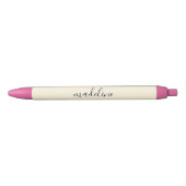 Chic Cornsilk Yellow Calligraphy name Kugelschreiber (Vorderseite)