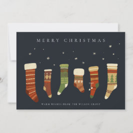 CHIC CORPORATE NAVY RED GREEN CHRISTMAS STRUMPFS FEIERTAGSKARTE