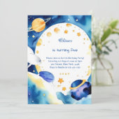 Chic Cosmic Digital Geburtstag Einladung (Stehend Vorderseite)