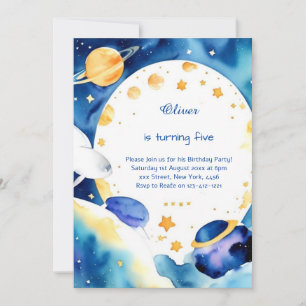Chic Cosmic Digital Geburtstag Einladung