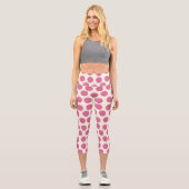 Chic Cosmic Latte Polka Dot Pattern Yoga Capri Leggings (Vorderseite)