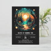 Chic Cottagecore Verzauberter Geburtstag Einladung (Stehend Vorderseite)