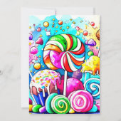 Chic Cotton Candy Birthday Einladung (Rückseite)