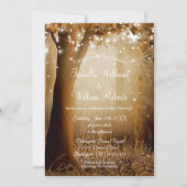 Chic Country Tree String Lights Rustic Wedding Einladung (Vorderseite)