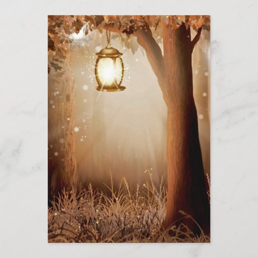 Chic Country Tree String Lights Rustic Wedding Menükarte (Rückseite)